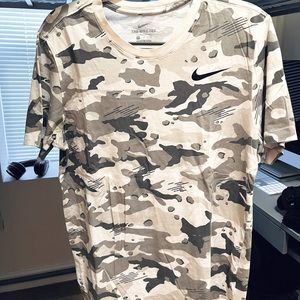 White Nike Club Tonal Camo Dry Tee